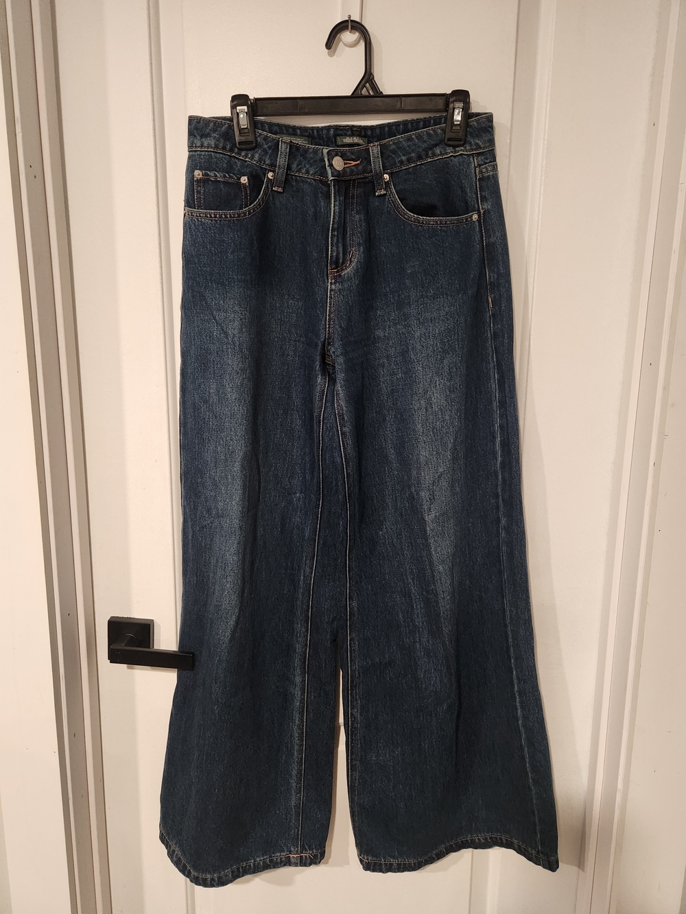 Wide Leg Dark Blue Women's Jeans
